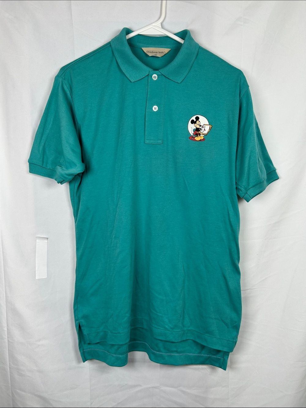 Vtg Disney Animation Studio Tour Monterey Knits Mickey Mouse Artist Polo Medium